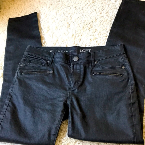Ann Taylor Lift Black Skinny Jeans Sz 27/4 - Picture 3 of 6